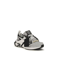 Off-White Gray Fabric Athletic Sneakers