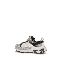 Off-White Gray Fabric Athletic Sneakers
