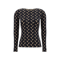 Marine Serre Black Polyamide Long Sleeve T-Shirt