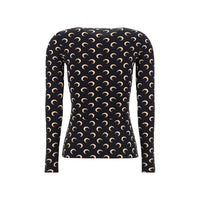 Marine Serre Black Polyamide Long Sleeve T-Shirt