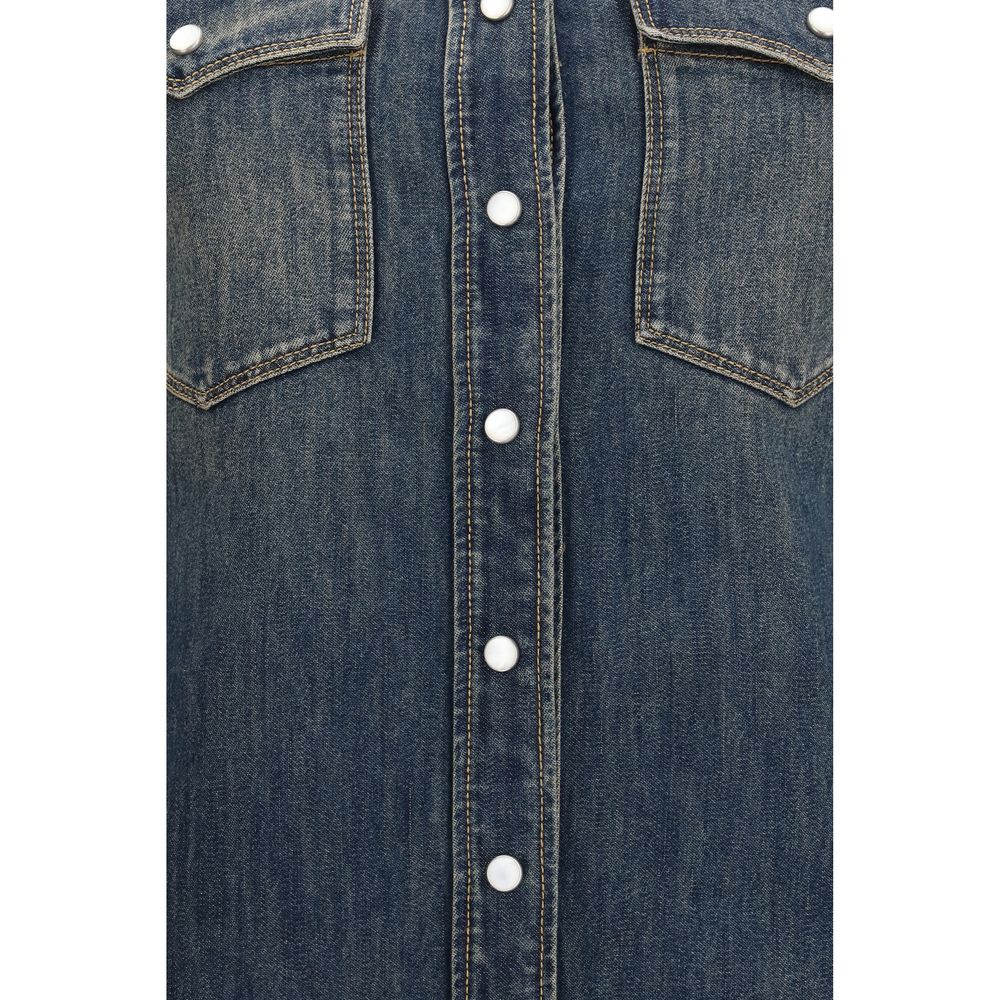 Fendi Blue Cotton Casual Dress