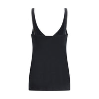Brunello Cucinelli Black Cotton Sleeveles T-Shirt