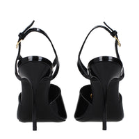Balmain Black Leather Stiletto Heel Sandals