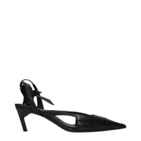 The Attico Black Leather High Heel Pumps
