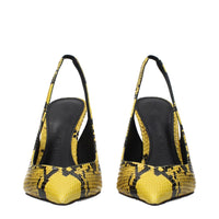 The Attico Yellow Leather Platform Pumps