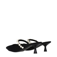 Stella McCartney Black Satin Stiletto Heel Sandals