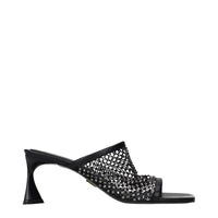 Stella McCartney Black Leather Stiletto Heel Sandals