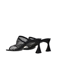 Stella McCartney Black Leather Stiletto Heel Sandals