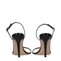 Gianvito Rossi Black Leather Stiletto Heel Sandals