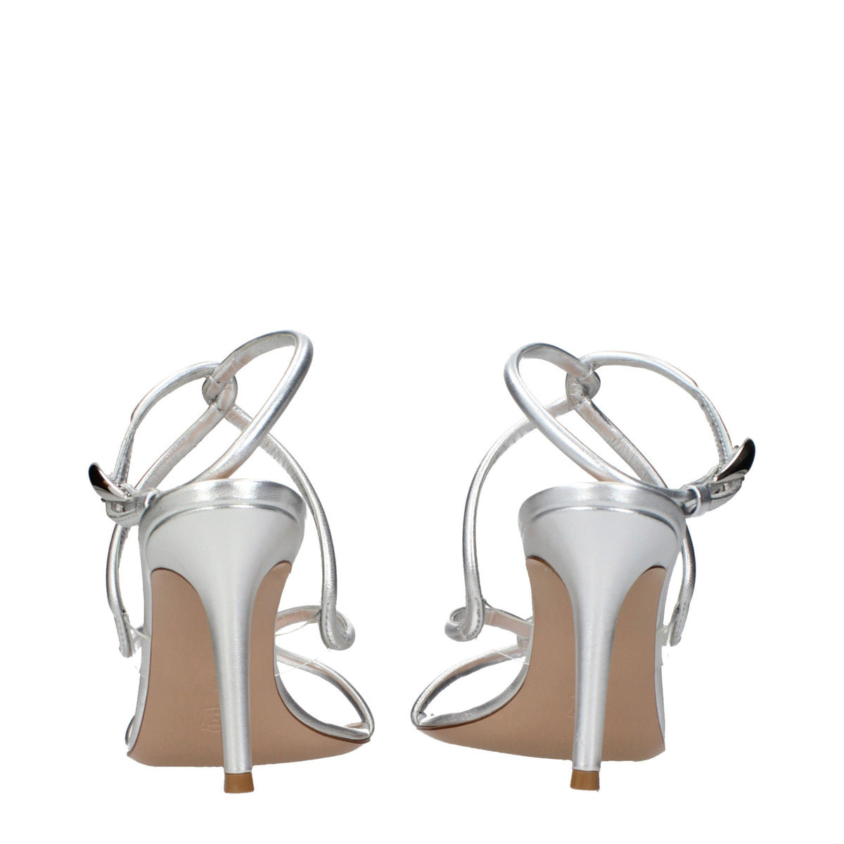 Gianvito Rossi Gray Leather Stiletto Heel Sandals