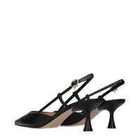 Gianvito Rossi Black Leather Mid Heel Pumps
