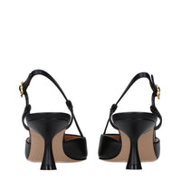 Gianvito Rossi Black Leather Mid Heel Pumps