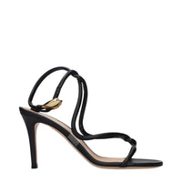 Gianvito Rossi Black Leather Stiletto Heel Sandals