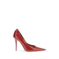 Amina Muaddi Red Calf Leather Bos Taurus High Heel Pumps
