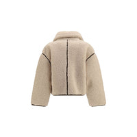 PINKO Beige Polyester Full-Length Jacket