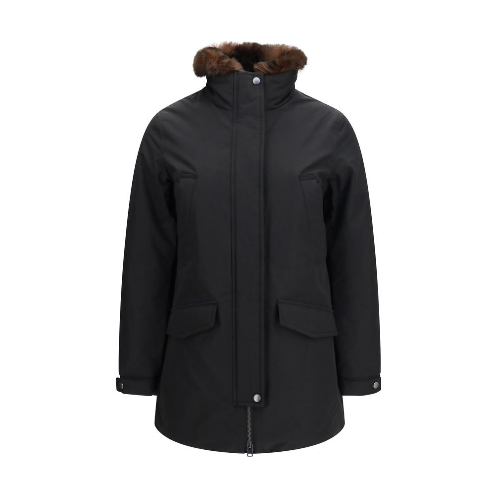 Woolrich Black Cotton Parka