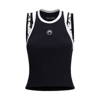 Marine Serre Black Organic Cotton Sleeveles T-Shirt