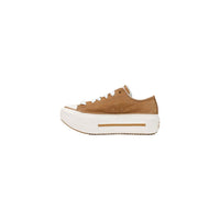 Converse Beige Leather Platform Sneakers