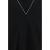 Brunello Cucinelli Black Cotton T-Shirt