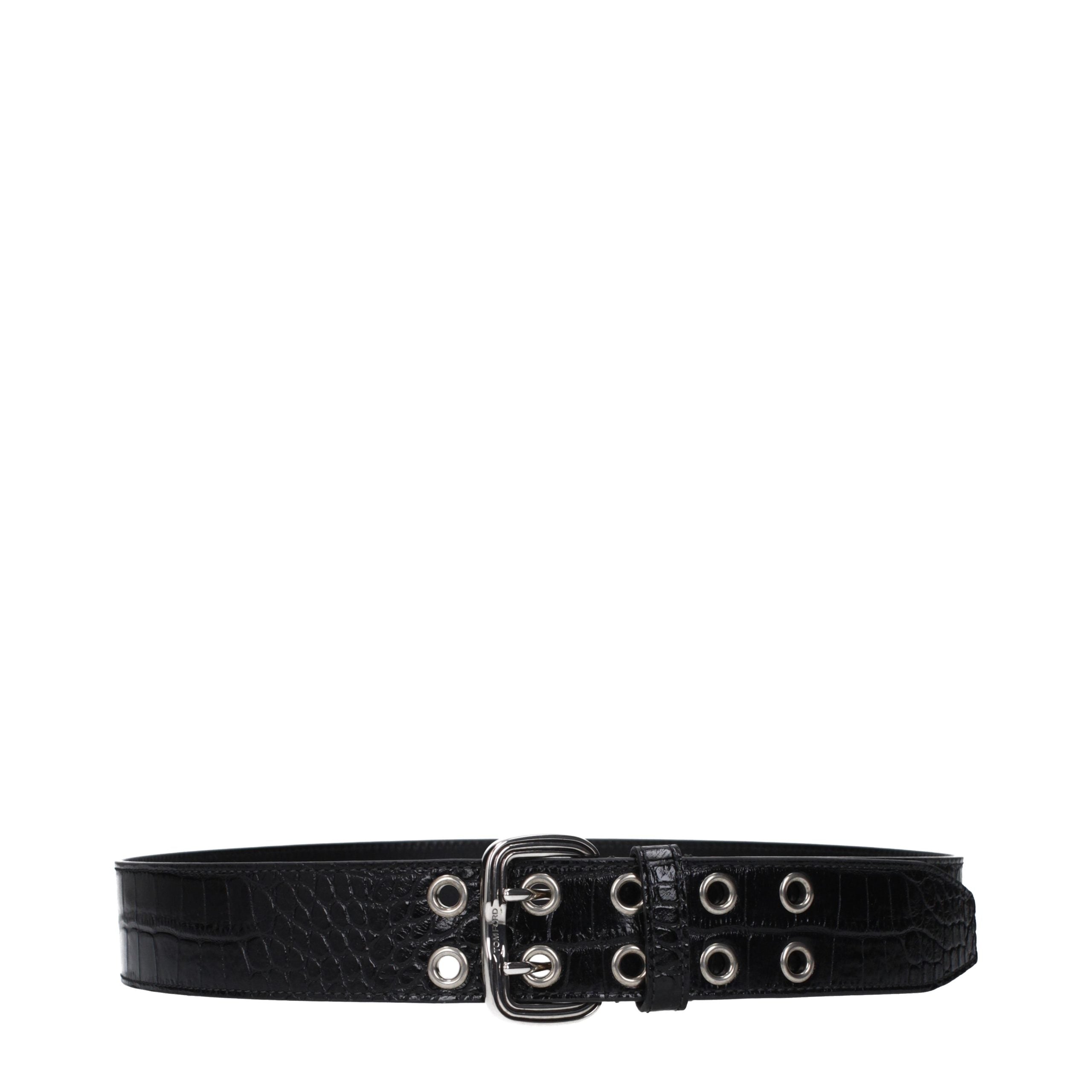 Tom Ford Black Leather Regular Belt