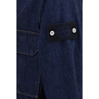 Stone Island Blue Cotton Denim Jacket