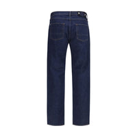 Stone Island Blue Cotton Straight-Leg Jeans