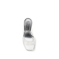 Amina Muaddi Silver Pvc Platform Sandals
