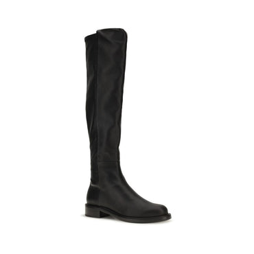 Stuart Weitzman Black Napa Leather / Calf Bos Taurus Over The Knee