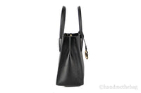 Michael Kors Mercer Medium Leather Messenger Crossbody Handbag (Black Solid)