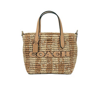COACH Coach Mini City Gingham Straw Tote Crossbody Bag