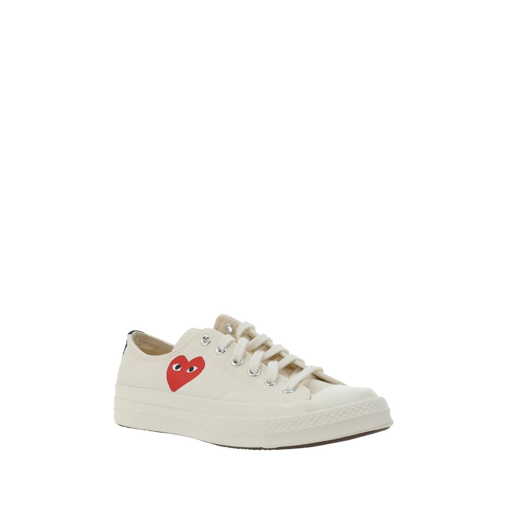 Comme Des Garçons Play x Converse White Cotton Low Top Sneakers
