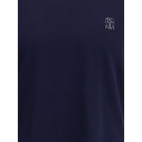 Brunello Cucinelli Blue Cotton T-Shirt