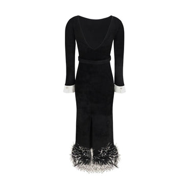 Self-Portrait Black Viscose Cocktail Dress