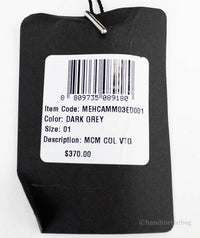 MCM Visetos Dark Grey Recycled Polyamide Cotton Blend Monogram Logo Bucket Hat