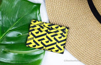 Versace La Greca Pineapple Multicolor Signature Coated Canvas Card Case Wallet