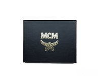 MCM Neon Yellow Visetos Diamond Logo Card Case Wallet