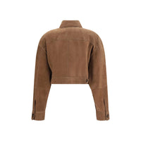 Brunello Cucinelli Brown Calf Leather Bos Taurus Leather Jacket