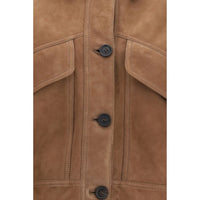 Brunello Cucinelli Brown Calf Leather Bos Taurus Leather Jacket