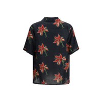 Valentino Garavani Black Linen Pattern Shirt