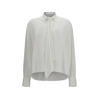 Brunello Cucinelli White Silk Dress Shirt