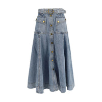 Zimmermann Blue Cotton Midi Skirt