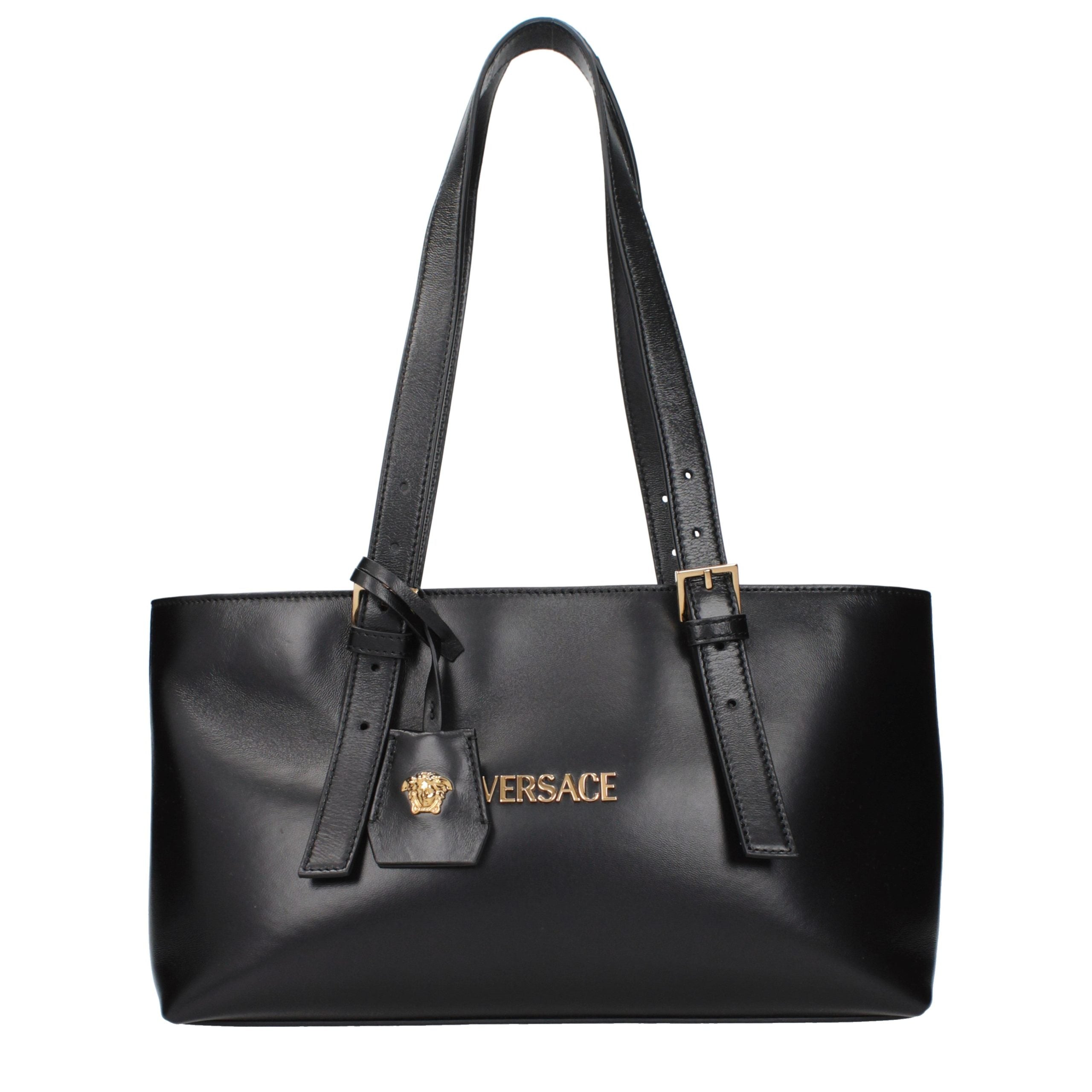 Versace Black Leather Shoulder Bag