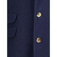 Brunello Cucinelli Blue Cashmere Coat