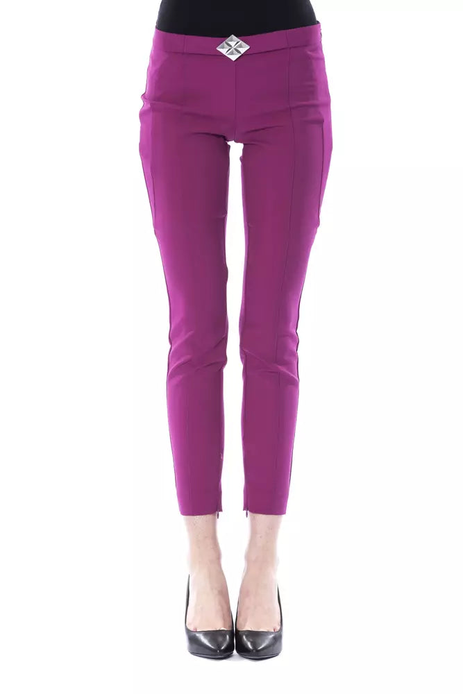 BYBLOS Purple Polyester Women Skinny Pant