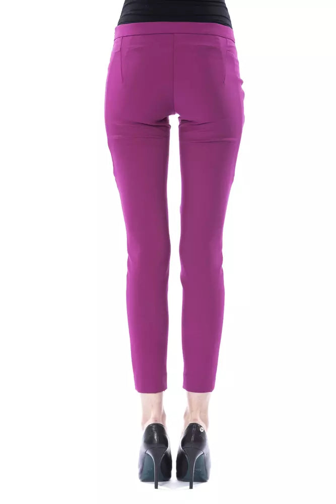 BYBLOS Purple Polyester Women Skinny Pant