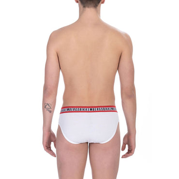 Bikkembergs White Cotton Men Brief