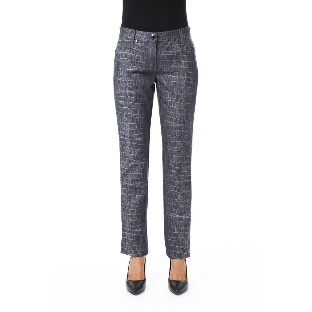 BYBLOS Black Viscose Women Pants - Patterned pants