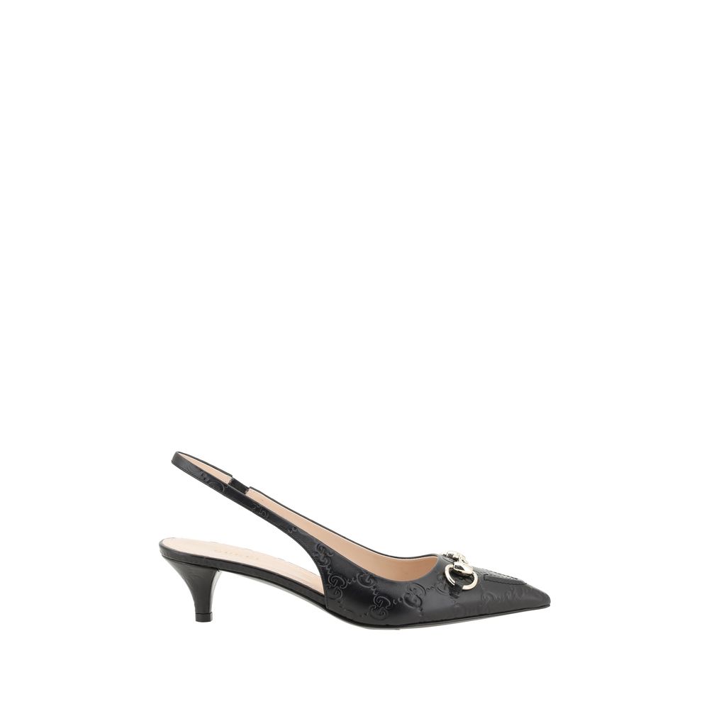 Gucci Horsebit Pumps - slingbacks-black-medium heel