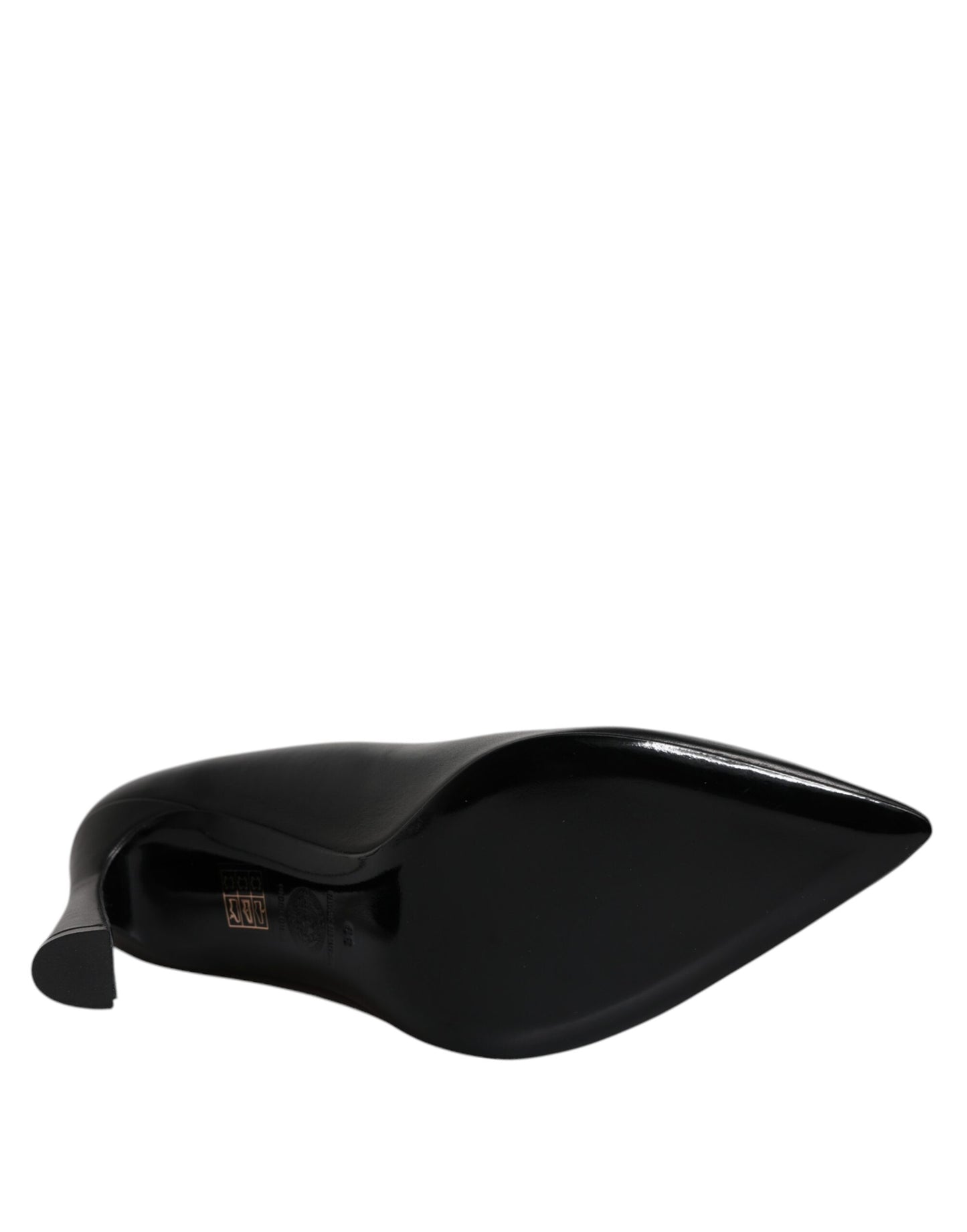 VERSACE Black Leather Medusa Logo High Heels Shoes