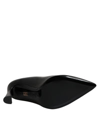VERSACE Black Leather Medusa Logo High Heels Shoes